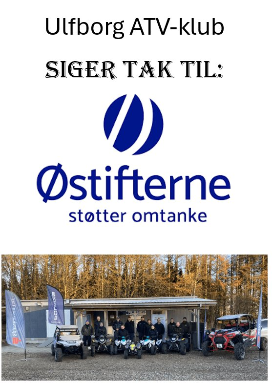 Ulfborg ATV-klub siger tak til Østifterne — plakat med Østifternes logo